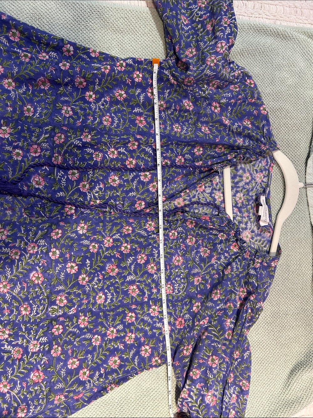 Emerson Fry Purple Floral V-Neck Puff Sleeve Blouse - Picture 2 of 3